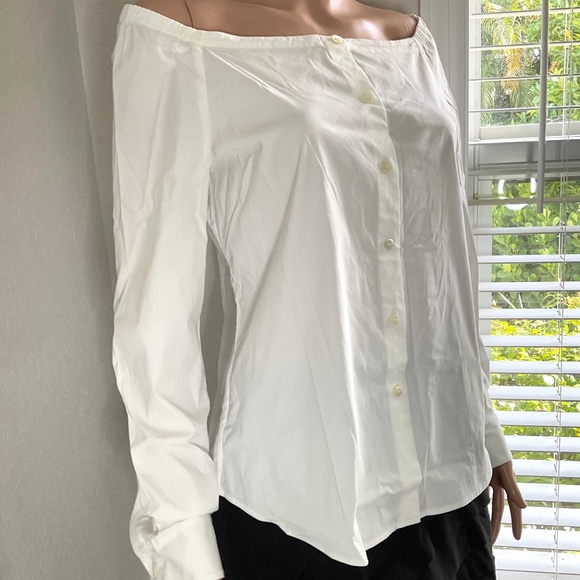 THEORY blouse White Sz M - Picture 3 of 8